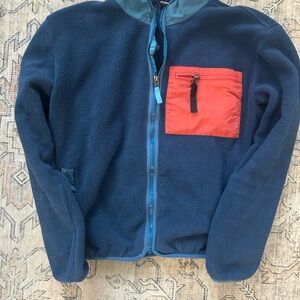 Patagonia Jacket - Blue with pink Pocket - kids XXL (fits like womens small)